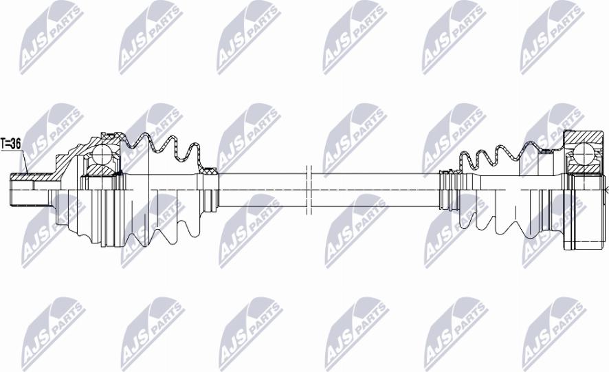 NTY NPW-AU-103 - Piedziņas vārpsta www.autospares.lv