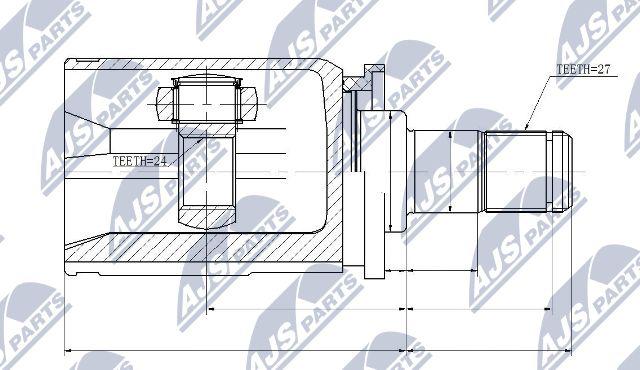 NTY NPW-BM-032 - Šarnīru komplekts, Piedziņas vārpsta autospares.lv