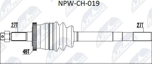 NTY NPW-CH-019 - Piedziņas vārpsta www.autospares.lv