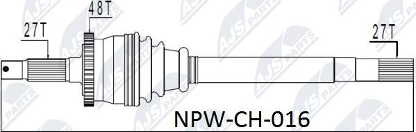 NTY NPW-CH-016 - Piedziņas vārpsta www.autospares.lv