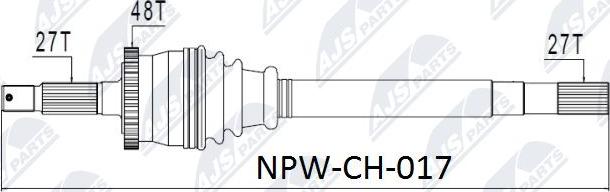 NTY NPW-CH-017 - Piedziņas vārpsta www.autospares.lv