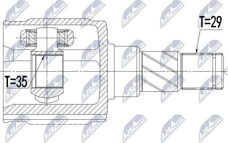 NTY NPW-CH-079 - Šarnīru komplekts, Piedziņas vārpsta www.autospares.lv