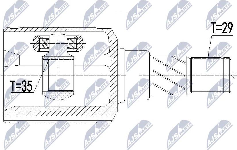 NTY NPW-CH-075 - Šarnīru komplekts, Piedziņas vārpsta www.autospares.lv