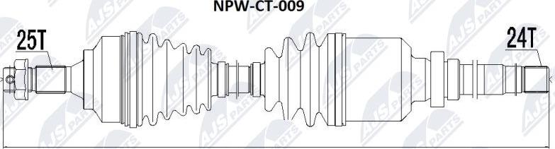 NTY NPW-CT-009 - Piedziņas vārpsta www.autospares.lv