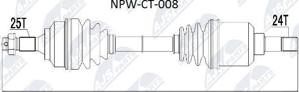 NTY NPW-CT-008 - Piedziņas vārpsta www.autospares.lv