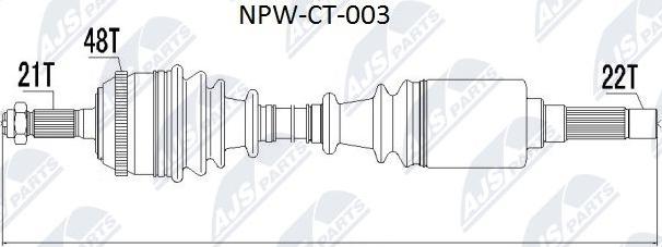 NTY NPW-CT-003 - Piedziņas vārpsta www.autospares.lv