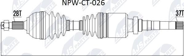 NTY NPW-CT-026 - Piedziņas vārpsta www.autospares.lv