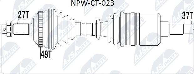 NTY NPW-CT-023 - Piedziņas vārpsta www.autospares.lv