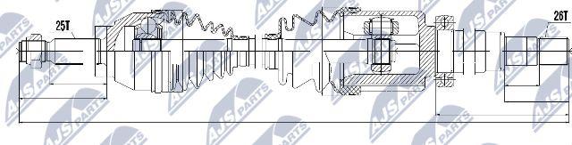 NTY NPW-FR-054 - Piedziņas vārpsta www.autospares.lv