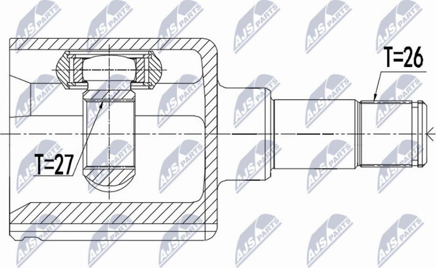 NTY NPW-FR-058 - Šarnīru komplekts, Piedziņas vārpsta www.autospares.lv