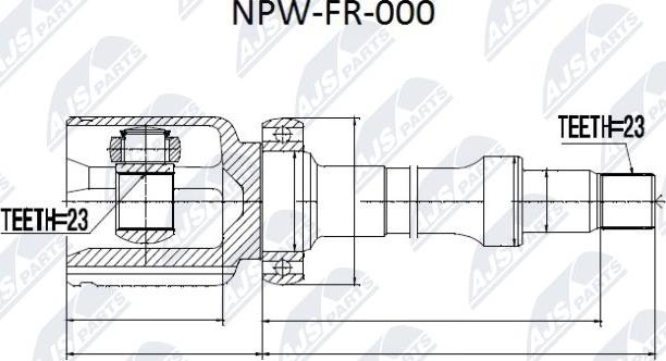 NTY NPW-FR-000 - Šarnīru komplekts, Piedziņas vārpsta www.autospares.lv