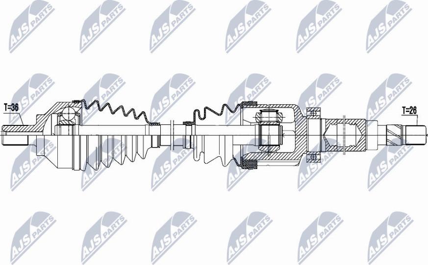 NTY NPW-FR-082 - Piedziņas vārpsta www.autospares.lv