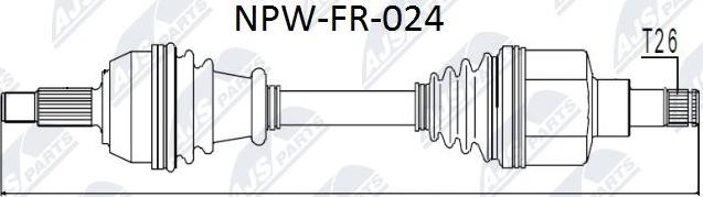 NTY NPW-FR-024 - Piedziņas vārpsta www.autospares.lv