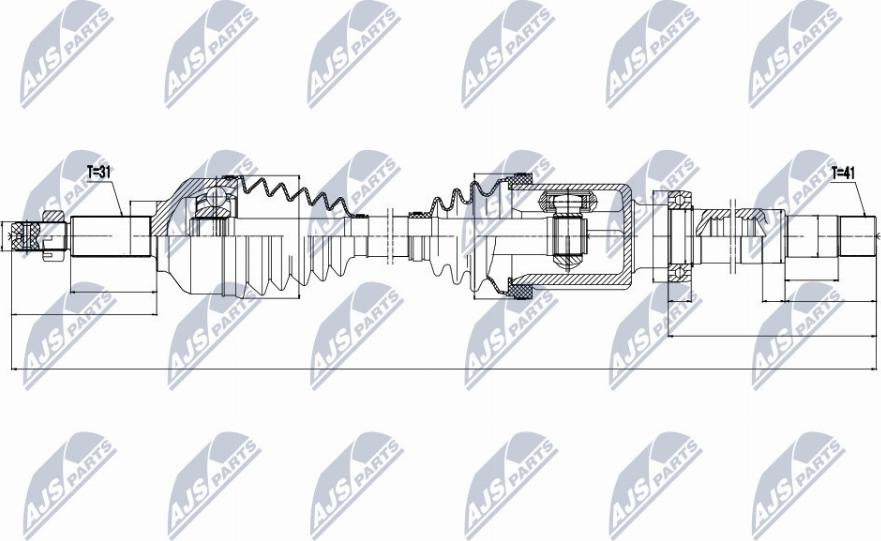 NTY NPW-FR-074 - Piedziņas vārpsta www.autospares.lv