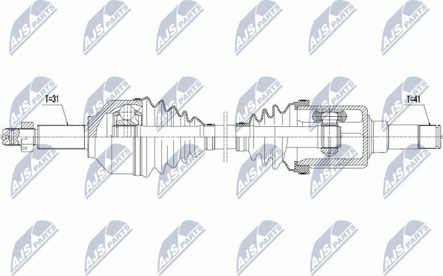 NTY NPW-FR-075 - Piedziņas vārpsta www.autospares.lv