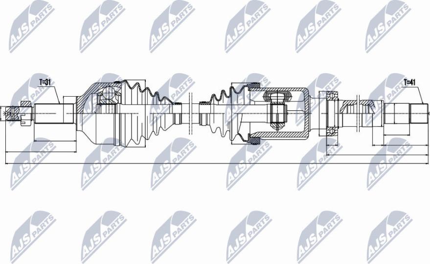 NTY NPW-FR-076 - Piedziņas vārpsta www.autospares.lv