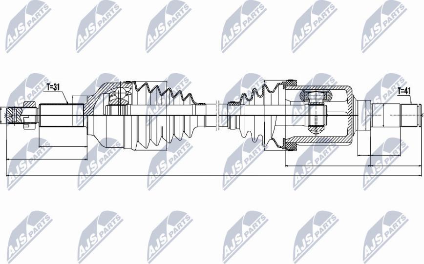 NTY NPW-FR-073 - Piedziņas vārpsta www.autospares.lv