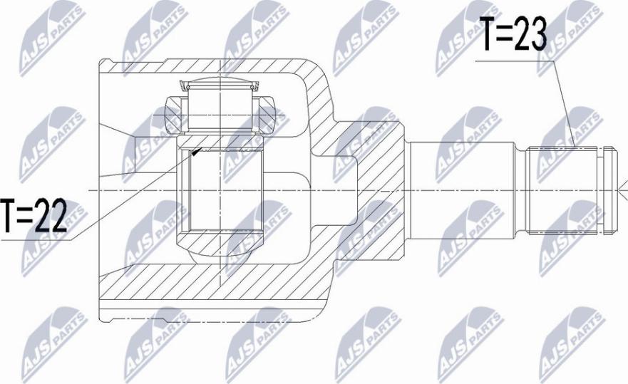 NTY NPW-FR-144 - Šarnīru komplekts, Piedziņas vārpsta www.autospares.lv