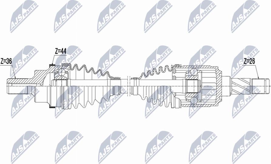 NTY NPW-FR-159 - Piedziņas vārpsta www.autospares.lv