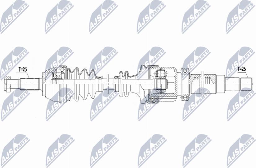 NTY NPW-FR-166 - Piedziņas vārpsta www.autospares.lv