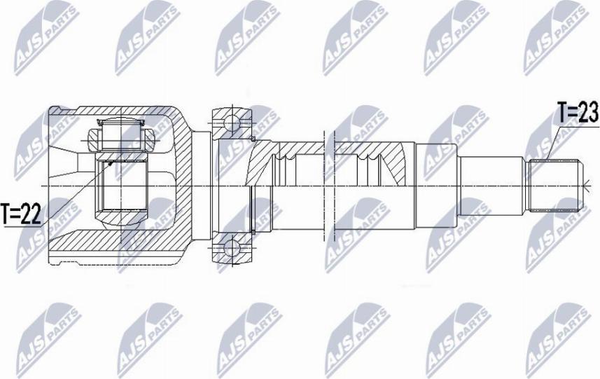 NTY NPW-FR-114 - Šarnīru komplekts, Piedziņas vārpsta www.autospares.lv