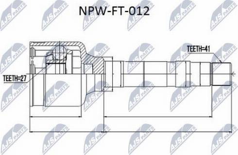 NTY NPW-FT-012 - Šarnīru komplekts, Piedziņas vārpsta autospares.lv