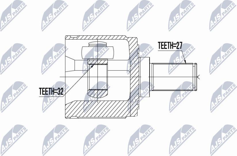 NTY NPW-HD-046 - Šarnīru komplekts, Piedziņas vārpsta www.autospares.lv