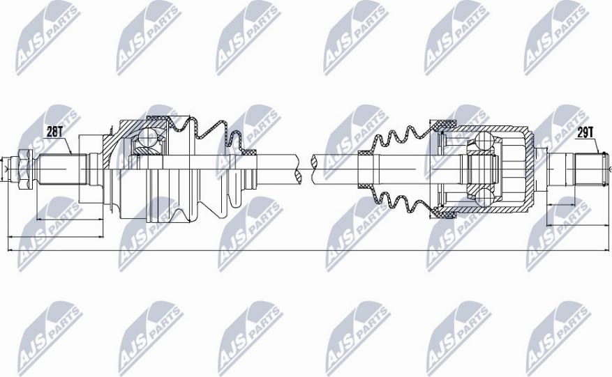 NTY NPW-HD-041 - Piedziņas vārpsta www.autospares.lv