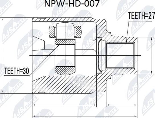 NTY NPW-HD-007 - Šarnīru komplekts, Piedziņas vārpsta www.autospares.lv