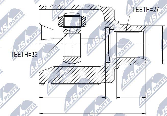 NTY NPW-HD-019 - Šarnīru komplekts, Piedziņas vārpsta www.autospares.lv