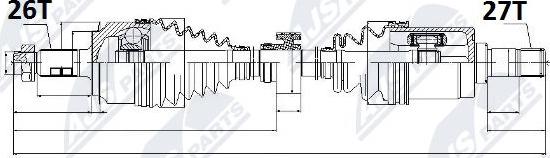 NTY NPW-HD-014 - Piedziņas vārpsta www.autospares.lv