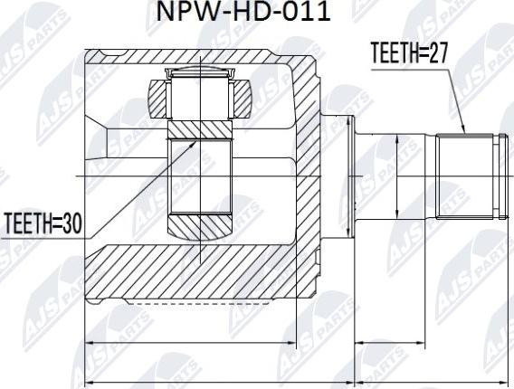 NTY NPW-HD-011 - Šarnīru komplekts, Piedziņas vārpsta www.autospares.lv