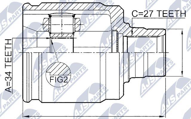 NTY NPW-HD-030 - Šarnīru komplekts, Piedziņas vārpsta www.autospares.lv