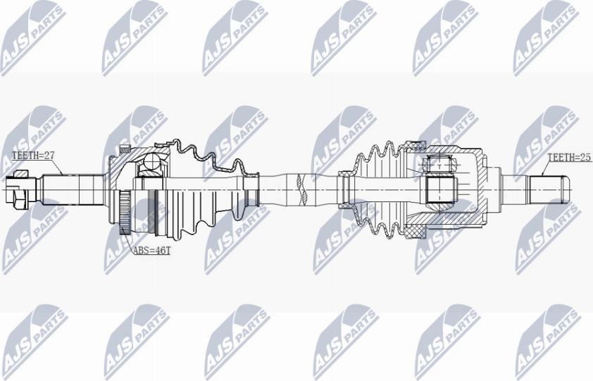 NTY NPW-KA-344 - Piedziņas vārpsta www.autospares.lv