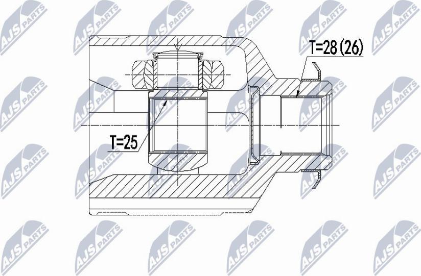 NTY NPW-KA-341 - Šarnīru komplekts, Piedziņas vārpsta www.autospares.lv