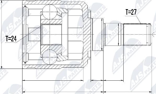 NTY NPW-KA-328 - Шарнирный комплект, ШРУС, приводной вал www.autospares.lv