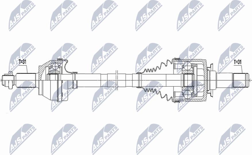 NTY NPW-LR-023 - Piedziņas vārpsta www.autospares.lv