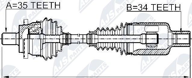 NTY NPW-ME-026 - Piedziņas vārpsta www.autospares.lv