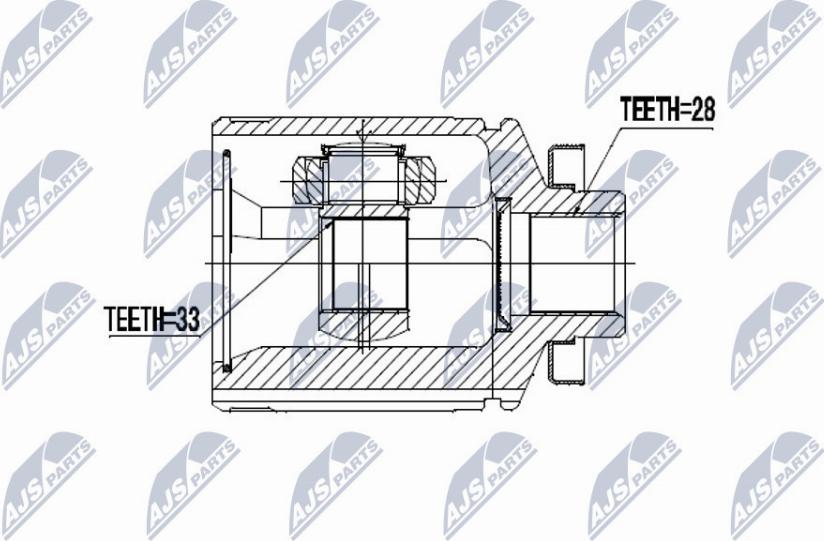 NTY NPW-MS-028 - Šarnīru komplekts, Piedziņas vārpsta www.autospares.lv