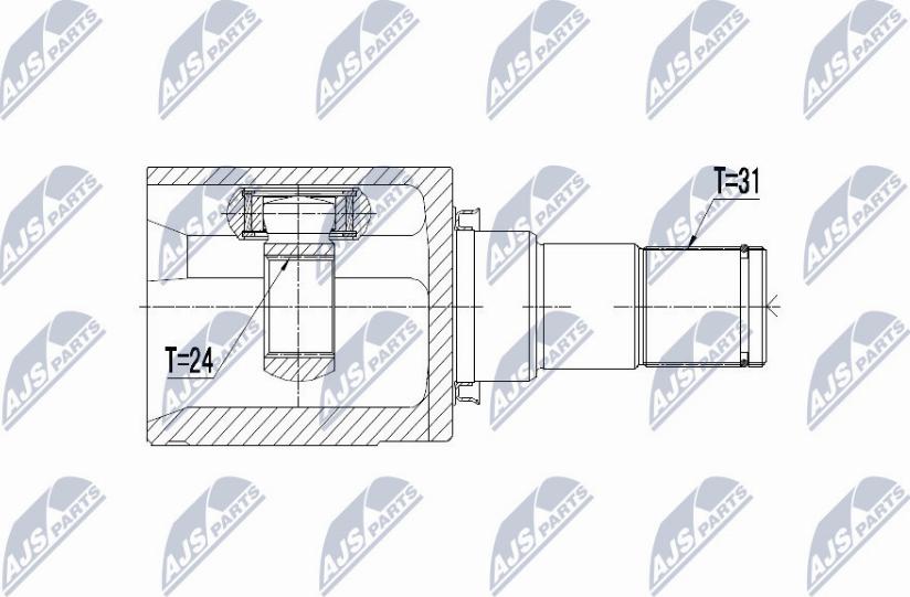 NTY NPW-MZ-049 - Šarnīru komplekts, Piedziņas vārpsta www.autospares.lv