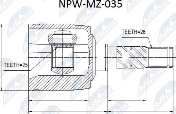 NTY NPW-MZ-035 - Joint Kit, drive shaft www.autospares.lv