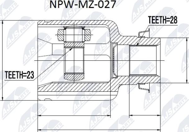 NTY NPW-MZ-027 - Šarnīru komplekts, Piedziņas vārpsta www.autospares.lv