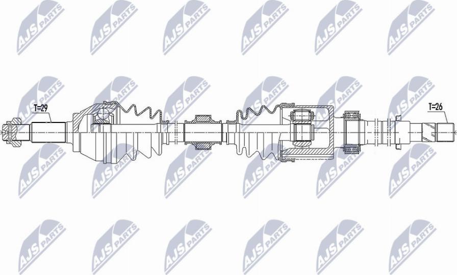 NTY NPW-NS-094 - Piedziņas vārpsta www.autospares.lv