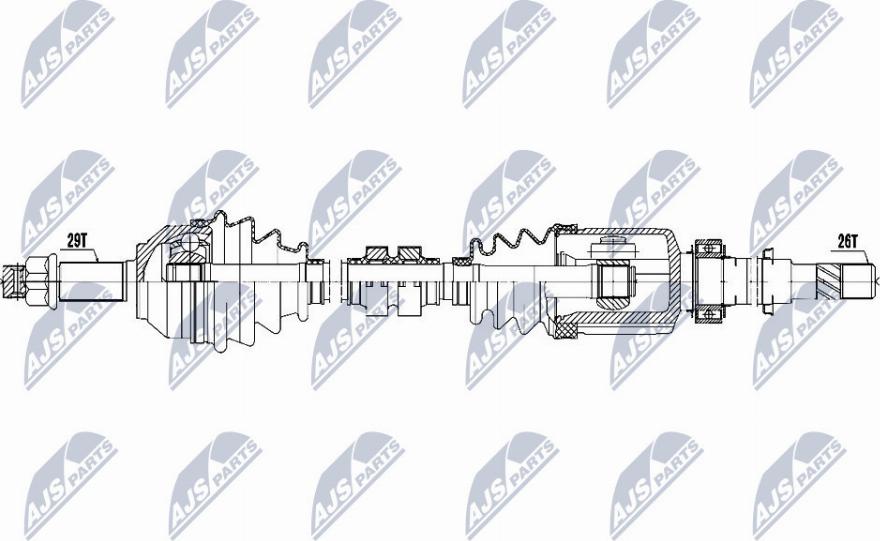 NTY NPW-NS-070 - Piedziņas vārpsta www.autospares.lv