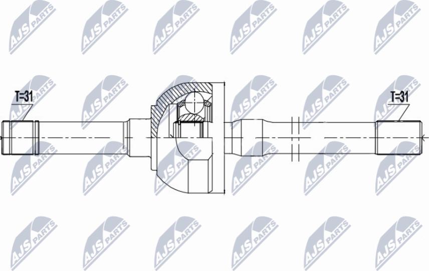 NTY NPW-NS-154 - Piedziņas vārpsta www.autospares.lv