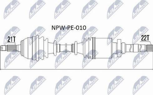 NTY NPW-PE-010 - Piedziņas vārpsta www.autospares.lv