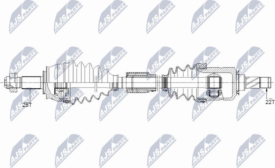 NTY NPW-PL-095 - Piedziņas vārpsta www.autospares.lv