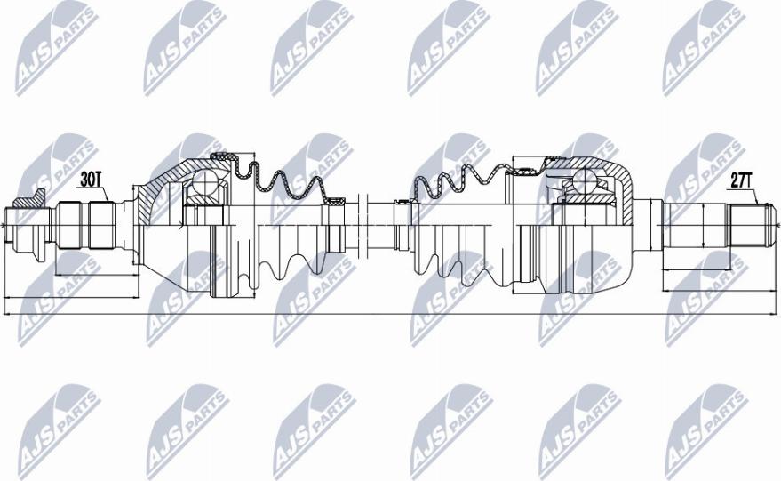 NTY NPW-PL-043 - Piedziņas vārpsta www.autospares.lv