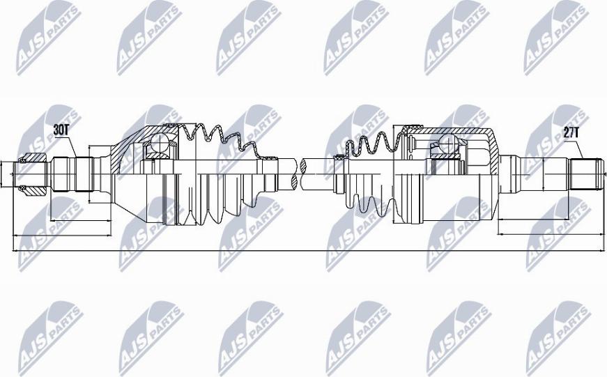 NTY NPW-PL-034 - Piedziņas vārpsta www.autospares.lv