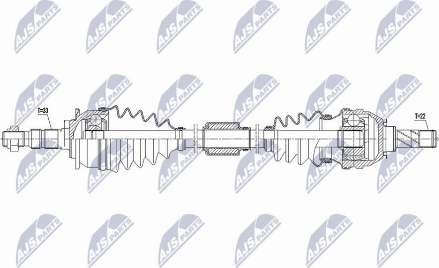 NTY NPW-PL-105 - Piedziņas vārpsta www.autospares.lv